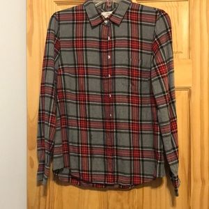 J Crew plaid button down - women’s size 6